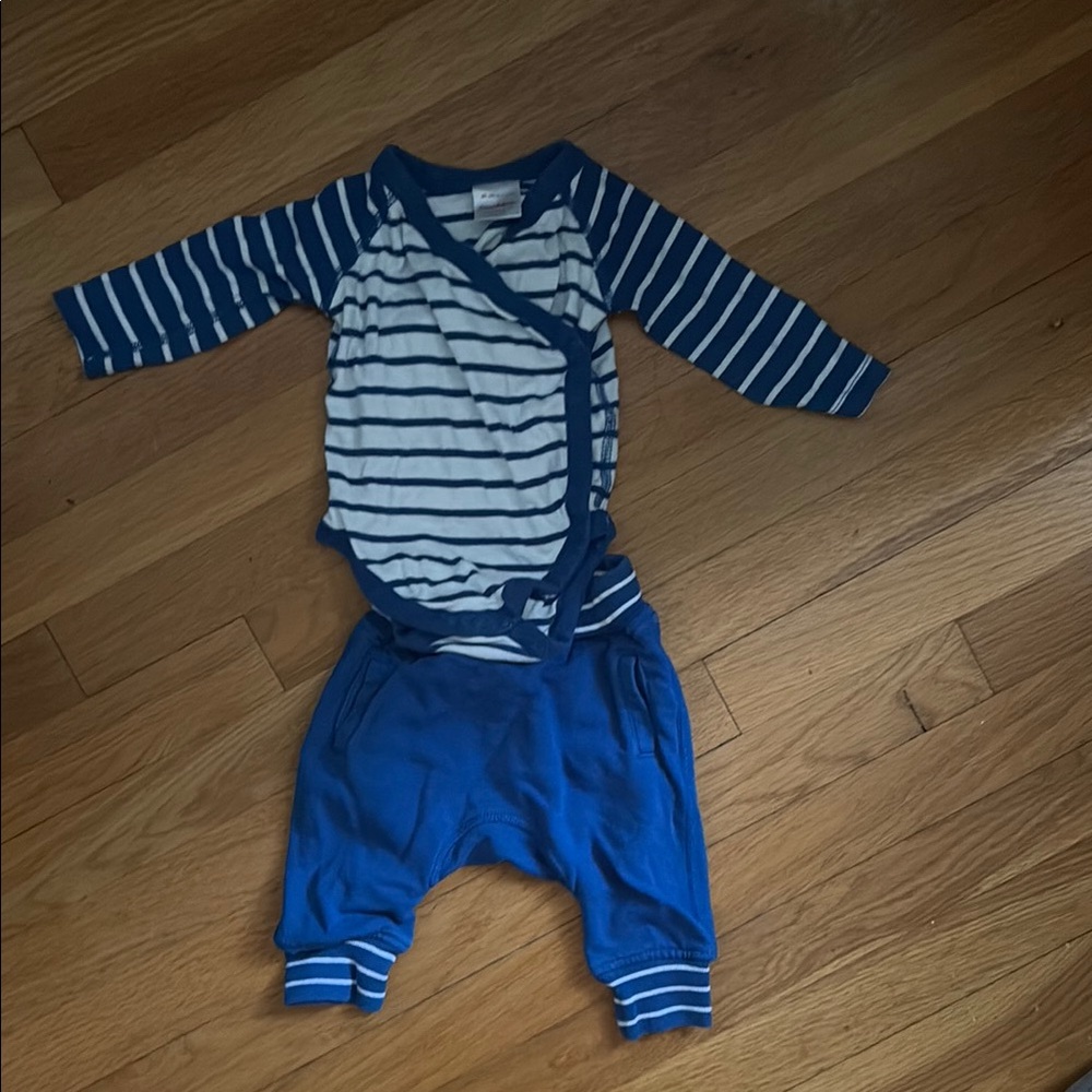 Hanna Andersson Blue Striped Kids Matching Set